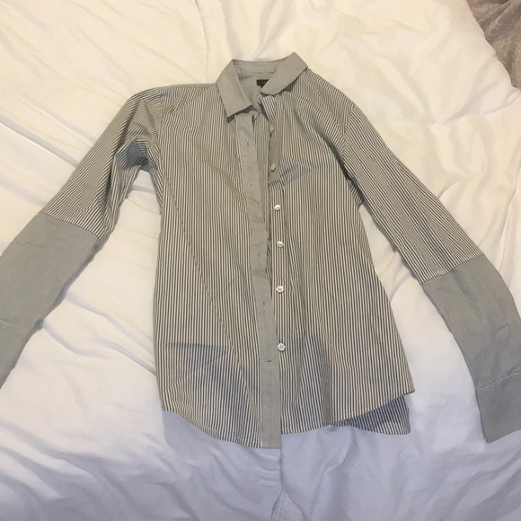 Theory Ress Pinstripe Blouse - Picture 4 of 5